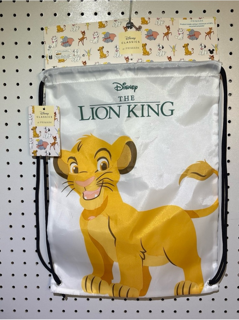 Disney Lion King Yellow and White Drawstring Bag